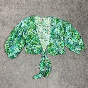 Victoria’s Secret Wrap Top Large Ruari Ballet Tie Waist Toucan Green Women’s M